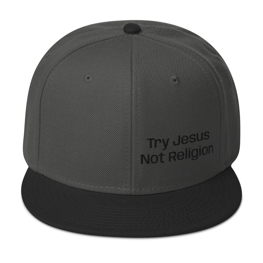Try Jesus Not Religion Snapback Hat