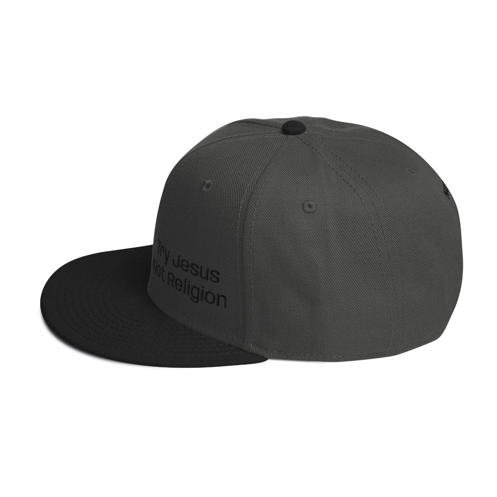 Try Jesus Not Religion Snapback Hat