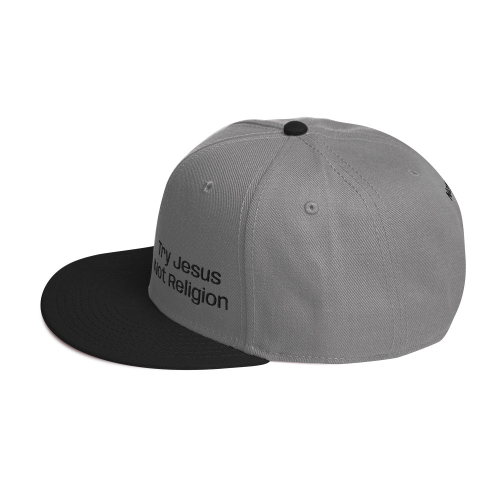 Try Jesus Not Religion Snapback Hat
