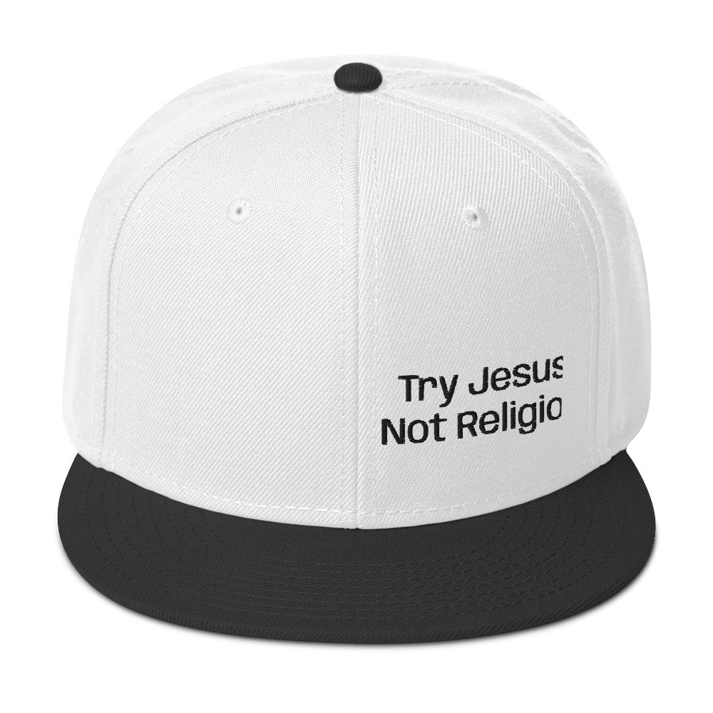 Try Jesus Not Religion Snapback Hat