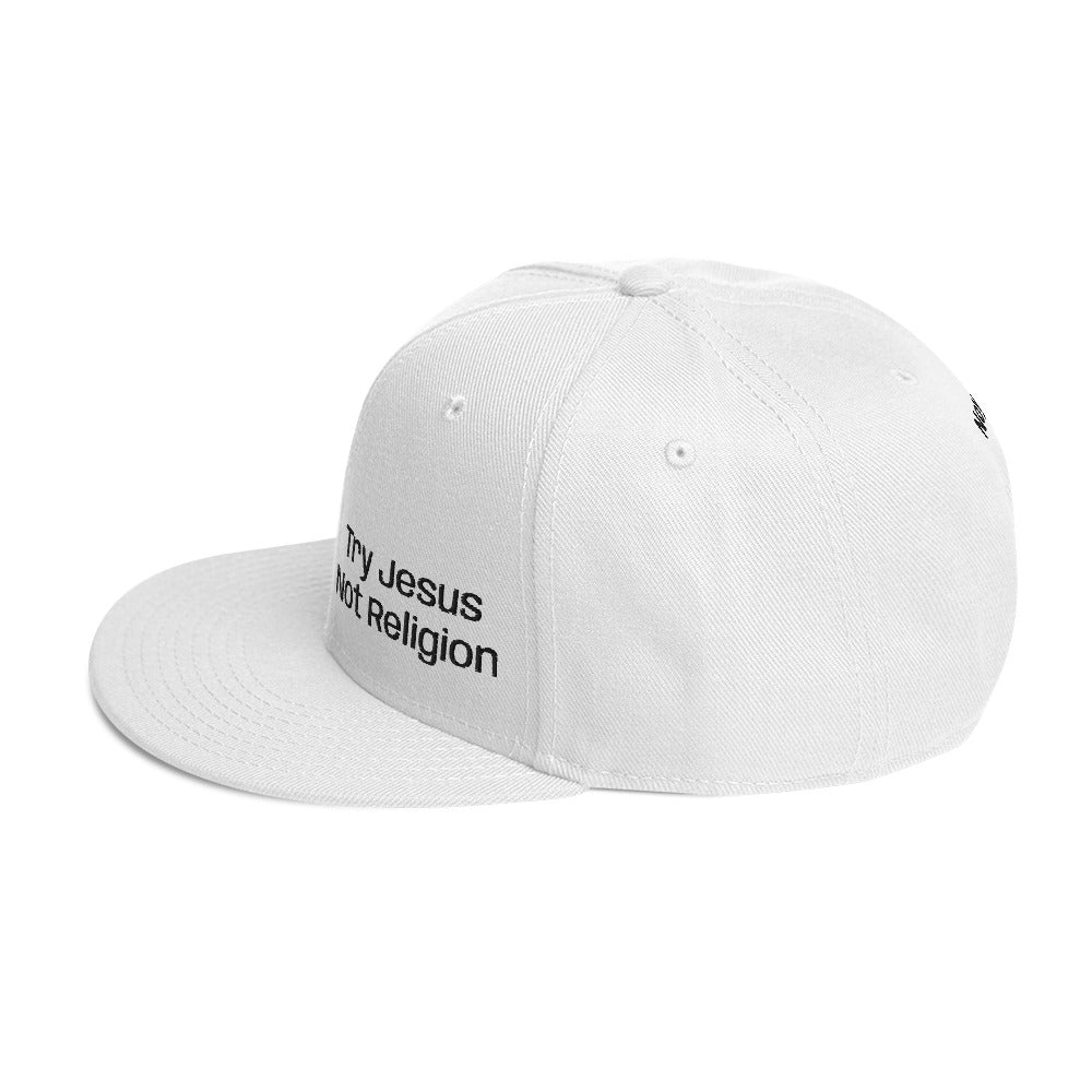 Try Jesus Not Religion Snapback Hat